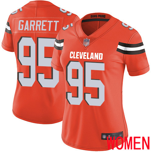 Cleveland Browns Myles Garrett Women Orange Limited Jersey #95 NFL Football Alternate Vapor Untouchable->women nfl jersey->Women Jersey